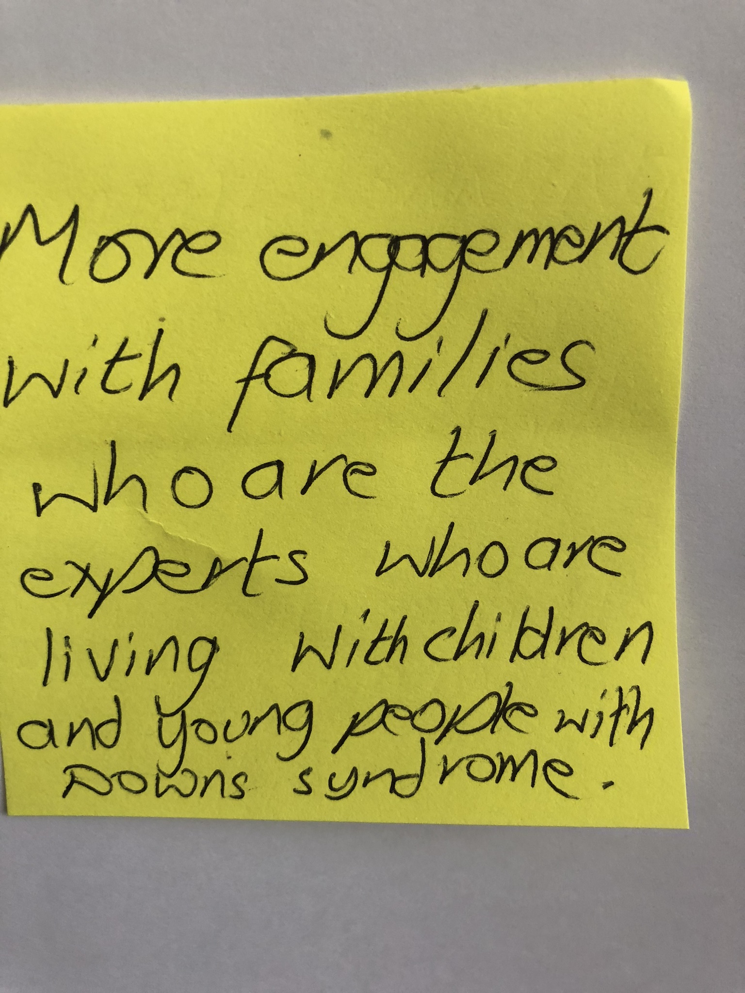 DS postit – lived experience families IMG_2611